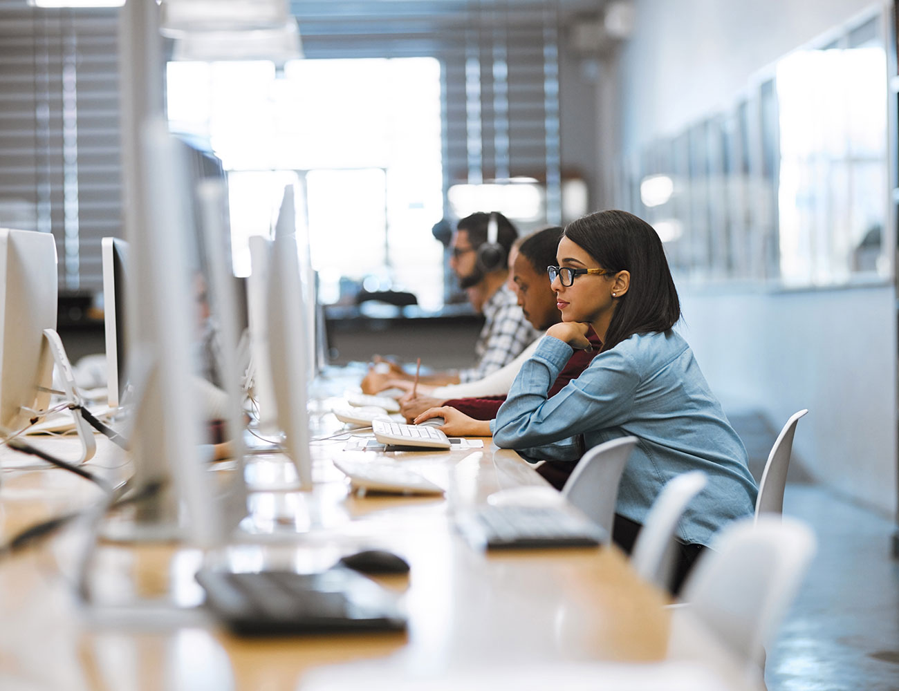 TRU cybersecurity student studying.